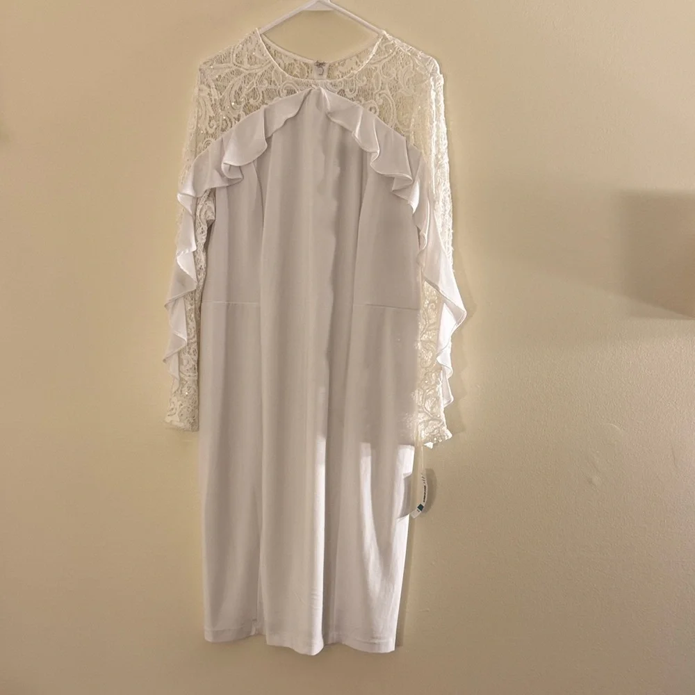R&M Richards White Evening Dress - Picture 1 of 8
